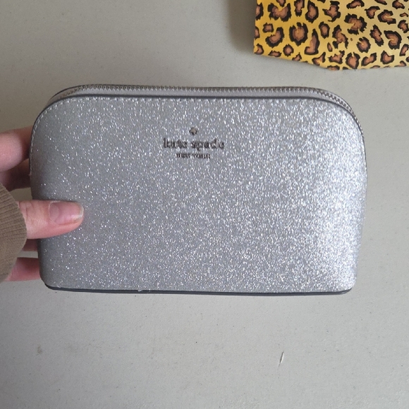 kate spade Handbags - Kate Spade Sparkling Silver Cosmetic Case